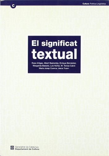 Beispielbild fr significat textual/El (COM/Materials didctics, Band 1) zum Verkauf von medimops