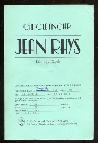 Beispielbild fr Jean Rhys -biografia- zum Verkauf von Hamelyn