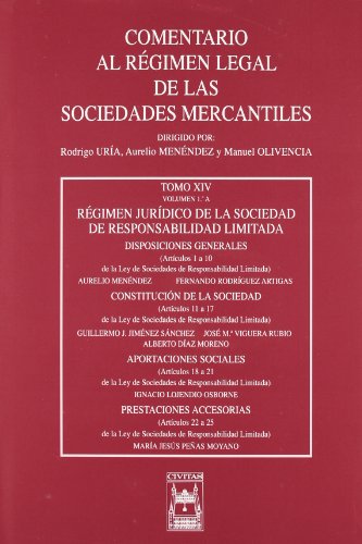 Stock image for Rgimen Jurdico De La Sociedad De Responsabilidad Limitada. Tomo Xiv Volumen 1 A (comentario Al Rg for sale by RecicLibros
