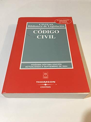 Imagen de archivo de CDIGO CIVIL (Civitas-Biblioteca de Legislacin-Vigsima sptima edicin) a la venta por Libreria HYPATIA BOOKS