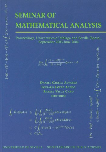9788447208579: Seminar of Mathematical Analysis : proceedings, Universities of Malaga and Seville (Spain). September 2003-june 2004