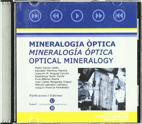 Imagen de archivo de Mineralogia ptica. Mineraloga ptica (CD-ROM) catal - castell - angls a la venta por Zilis Select Books