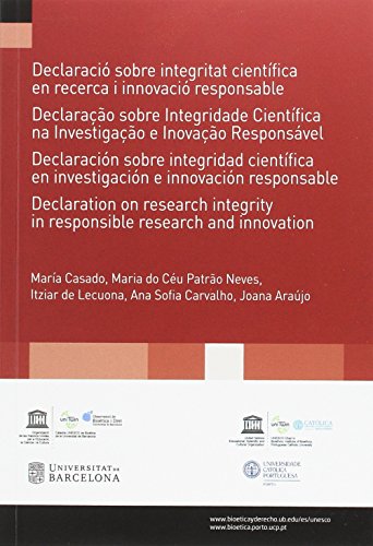 9788447540334: Declaraci sobre integritat cientfica en recerca i innovaci responsable