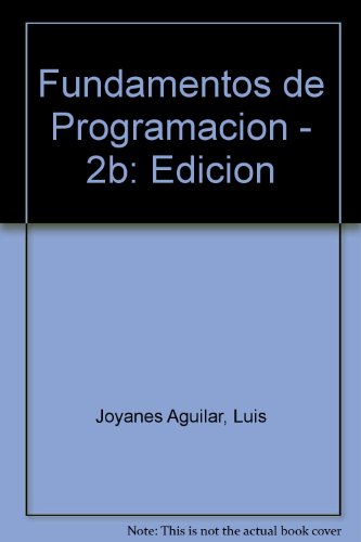 9788448106034: Fundamentos de Programacion - 2b: Edicion