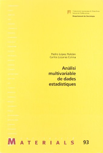 Imagen de archivo de Anlisi multivariable de dades estadstiques a la venta por AG Library