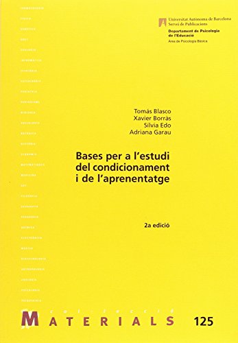 Imagen de archivo de Bases per a l'estudi del condicionament i de l'aprenentatge (Materials, Band 125) a la venta por medimops