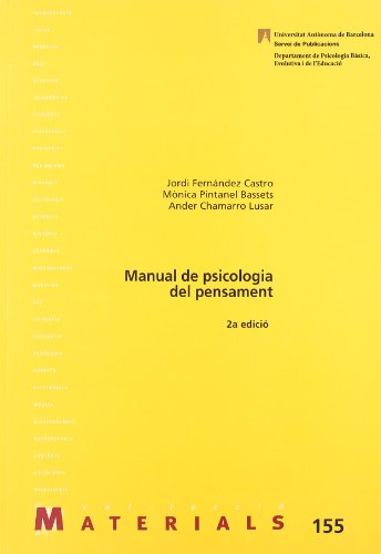 Imagen de archivo de Manual de psicologia del pensament a la venta por medimops