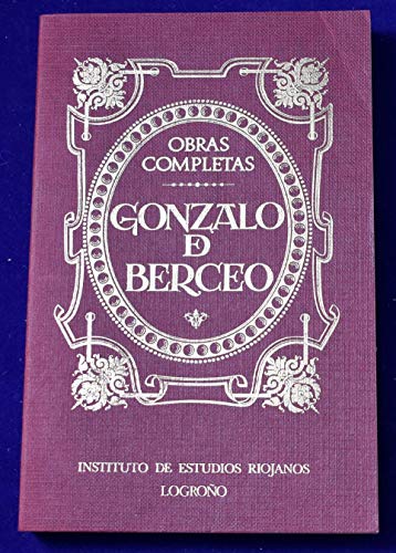 Stock image for Obras Completas de Gonzalo de Berceo for sale by medimops