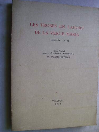 Imagen de archivo de Les Trobes En Lahors De La Verge Maria a la venta por Librera Gonzalez Sabio