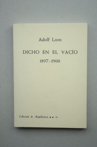 Imagen de archivo de Dicho en el vaco (1897-1900) a la venta por Iridium_Books