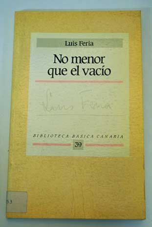 No menor que el vacio: Poesia 1962-1988 (Biblioteca basica canaria) (Spanish Edition)