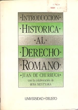 Imagen de archivo de INTRODUCCION HISTORICA AL DERECHO ROMANO a la venta por Librera Maldonado