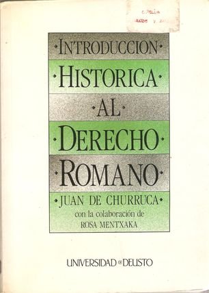 9788460009481: Introduccin histrica al Derecho Romano