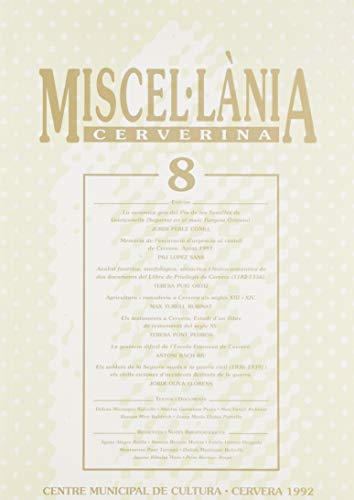 Stock image for Miscel lnia cerverina 8 for sale by AG Library