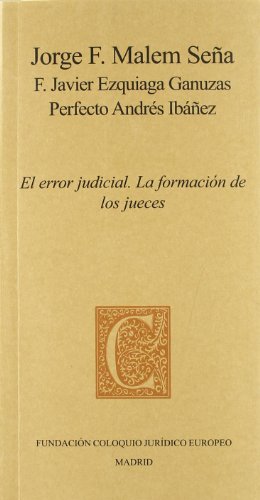 Imagen de archivo de Error Judicial. La Formacin de los Jueces a la venta por OM Books