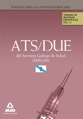 Beispielbild fr Ats/due Del Servicio Gallego de Salud . Temario de Materias Especficas. Volumen Iii zum Verkauf von Hamelyn