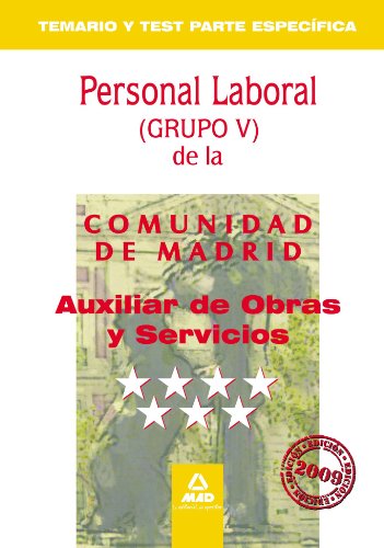 Imagen de archivo de Auxiliar de Obras y Servicio, personal laboral, Comunidad de Madrid. Temario y test parte especfica a la venta por Librera Prez Galds