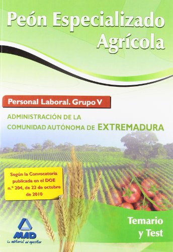 Stock image for PEN ESPECIALIZADO AGRCOLA. PERSONAL LABORAL (GRUPO V) DE LA ADMINISTRACIN DE for sale by Zilis Select Books