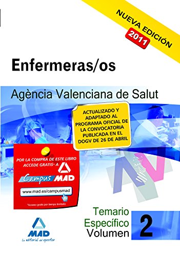 Beispielbild fr Enfermeras/os de la Agencia Valenciana de Salud. Temario Parte Especfica. Volumen Ii zum Verkauf von Hamelyn