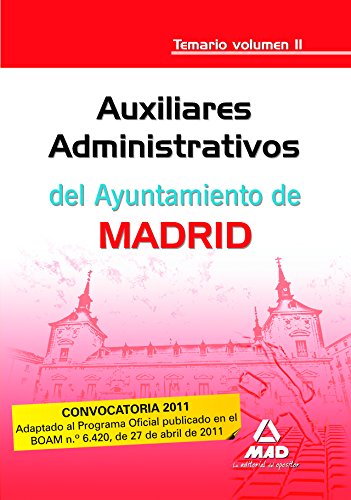 Beispielbild fr Auxiliares administrativos del ayuntamiento de madrid. Temario. Volumen ii zum Verkauf von Ammareal