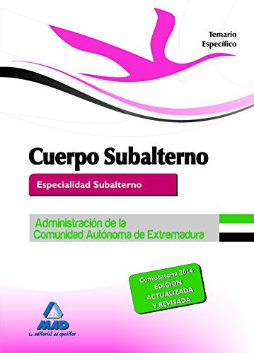 Stock image for CUERPO DE SUBALTERNO (ESPECIALIDAD SUBALTERNO) DE LA ADMINISTRACIN DE LA COMUNI for sale by Zilis Select Books