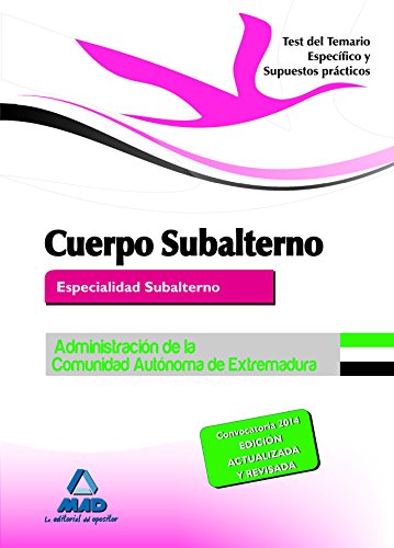 Stock image for CUERPO DE SUBALTERNO (ESPECIALIDAD SUBALTERNO) DE LA ADMINISTRACIN DE LA COMUNI for sale by Zilis Select Books