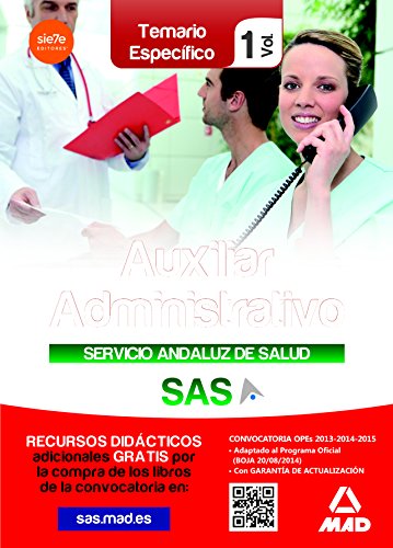 Stock image for Auxiliar Administrativo del Servicio Andaluz de Salud. Temario especfico vol 1 for sale by Iridium_Books