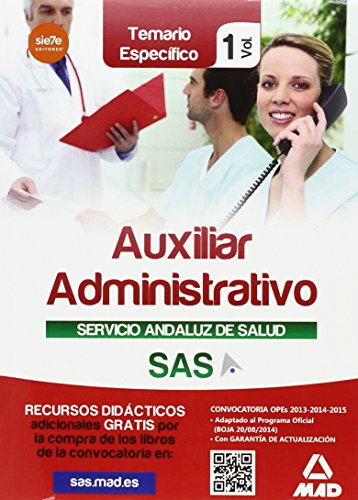 9788467698855: Auxiliar Administrativo del Servicio Andaluz de Salud. Vol. 1,Temario especfico