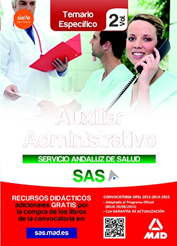 Stock image for AUXILIAR ADMINISTRATIVO DEL SERVICIO ANDALUZ DE SALUD. TEMARIO ESPECFICO VOL 2 for sale by Zilis Select Books