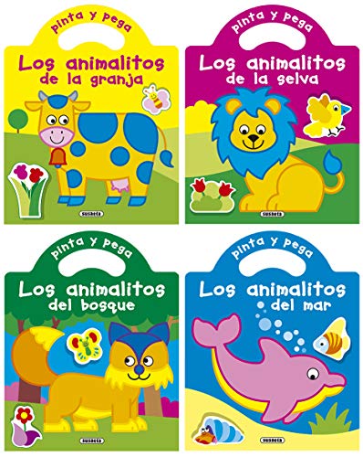 Imagen de archivo de Pinta y pega los animalitos (4 ttulos) a la venta por Iridium_Books