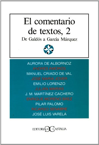 Stock image for Comentario de Textos : De Galdos a Garcia Marquez for sale by Better World Books