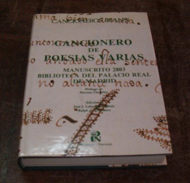 Stock image for Cancionero de poesas varias: manuscrito 2803 Biblioteca del Palacio Real de Madrid for sale by BooXX in Stock