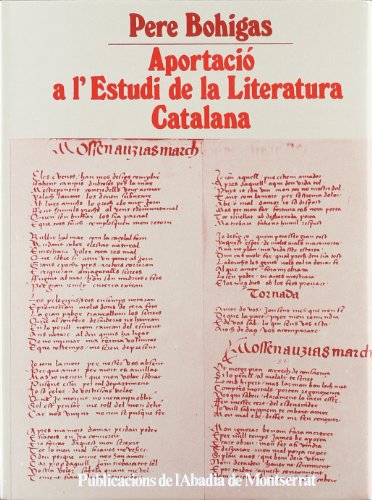 Image d?archive pour Aportacio A L'Estudi de La Literatura Catalana