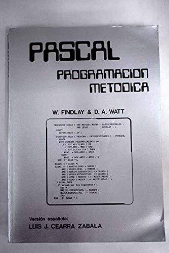 9788472070349: Pascal, programacin metdica