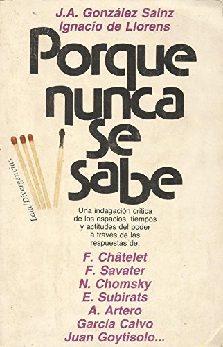 9788472225671: PORQUE NUNCA SE SABE (Barcelona 1985) Una indagacin crtica de los espacios, tiempos y actitudes del poder a travs de las respuestas de grandes pensadores actuales