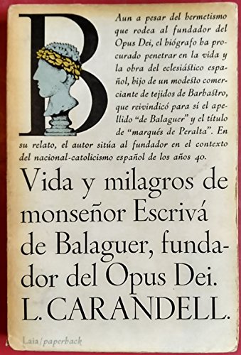 Imagen de archivo de Vida y Milagros de Monseor Escriv de Balaguer, Fundador Del Opus Dei a la venta por Hamelyn