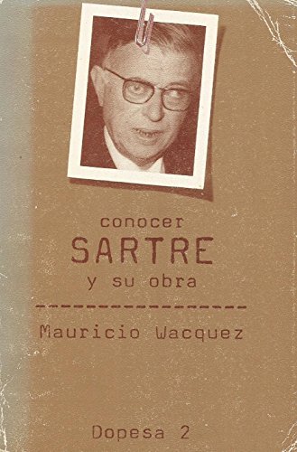 9788472353268: Conocer Sartre y su obra (Colección Conocer ; 3) (Spanish Edition)