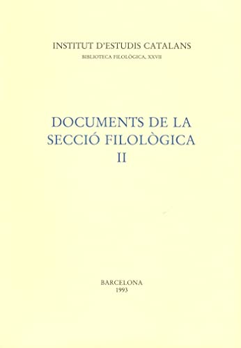 Imagen de archivo de Documents de la secci filolgica, II a la venta por AG Library