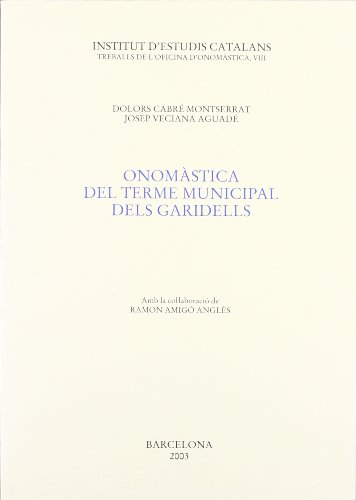 Imagen de archivo de Onomstica delterme municipal dels Garidells a la venta por AG Library