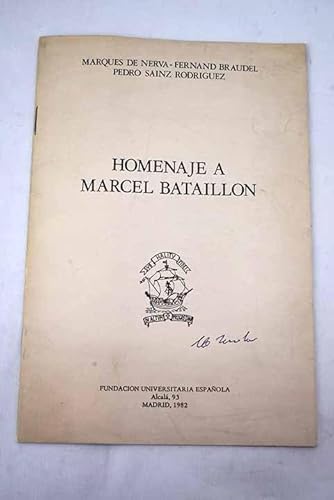 Stock image for HOMENAJE A MARCEL BATAILLON for sale by KALAMO LIBROS, S.L.