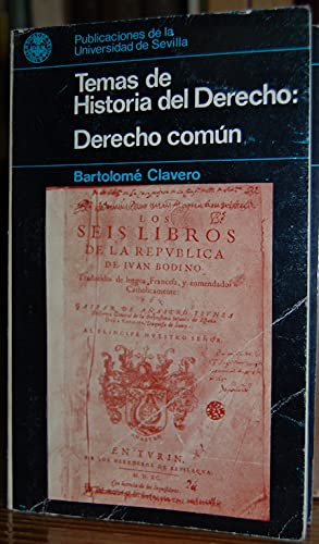 9788474050622: Derecho común (Temas de historia del derecho) (Spanish Edition)