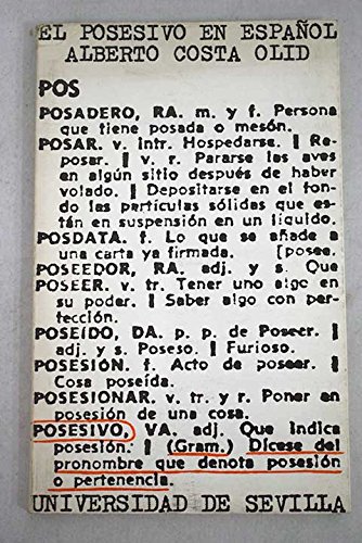 9788474051964: POSESIVO EN ESPA?OL, EL (TEXTOS INSTITUCIONALES)