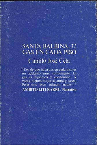 9788474570007: Santa Balbina, 37: Gas en cada piso (Ambito literario ; 12) (Spanish Edition)