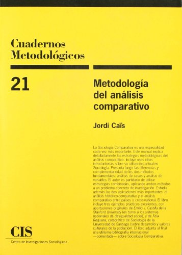 Stock image for METODOLOGA DEL ANLISIS COMPARATIVO. for sale by KALAMO LIBROS, S.L.