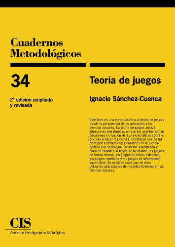 9788474764826: Teora De Juegos: 34 (Cuadernos metodolgicos)