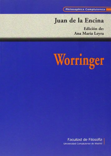 Imagen de archivo de WORRINGER a la venta por TERAN LIBROS