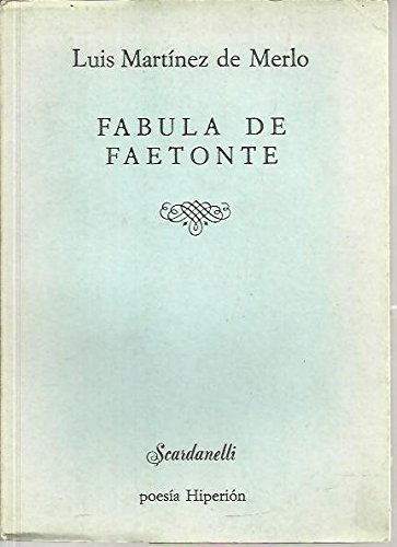 9788475170787: Fbula de Faetonte (Scardanelli)