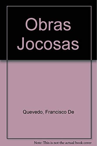 Imagen de archivo de Obras jocosas. a la venta por La Librera, Iberoamerikan. Buchhandlung