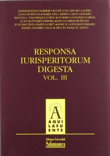 Beispielbild fr Responsa Iurisperitorum Digesta (Aquilafuente) (Spanish Edition) zum Verkauf von Iridium_Books