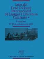 Stock image for ACTES del Des Col loqui Internacional de Llengua i Literatura Catalanes, vol. 1. for sale by Librovicios